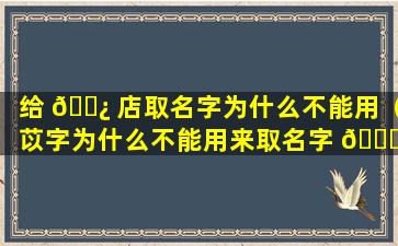 给 🌿 店取名字为什么不能用（苡字为什么不能用来取名字 🍁 ）